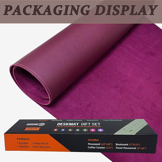 Iconic Pro Solo Trading Card Game Mat | 24x14 | Carrying Tube Included | Non-Slip Base (40”x16” Gift MAT -MAHAGANY)