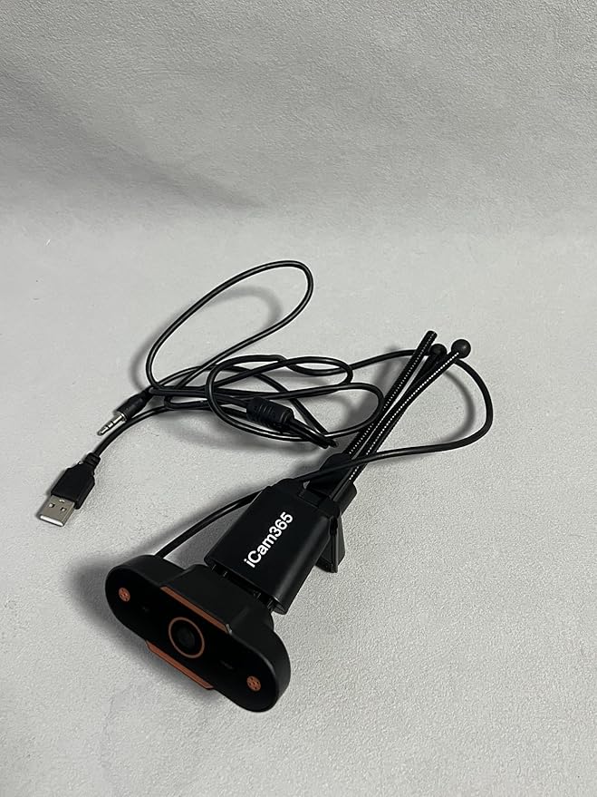 iCam365 Computer Cameras Wired HD Webcam with Tripod Stand Widescreen USB Computer Camera Streaming Mic Webcam