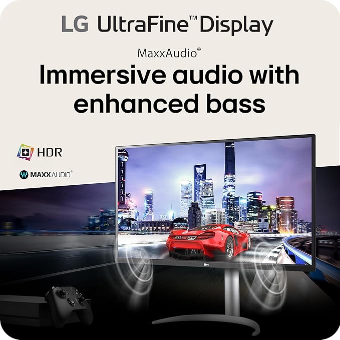 LG 32UP83AK-W 32-inch Ultrafine 4K UHD (3840 x 2160) IPS Computer Monitor 60Hz HDR10 Built-in Speaker Reader Mode HDMI DisplayPort USB Type-C 60W PD Tilt/Height/Pivot Adjustable Stand White