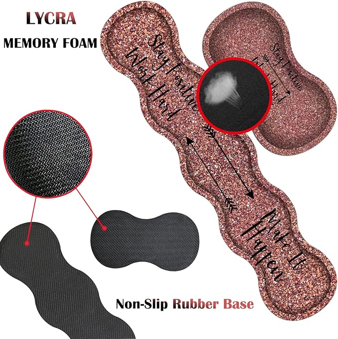 Large Gaming Mouse Pad + Keyboard Wrist Support + Mouse Wrist Rest + Coaster Table Pad with Stitched Edge Memory Foam Ergonomic Wrist Pad Set Stay Positive Work Hard and Make It Happen
