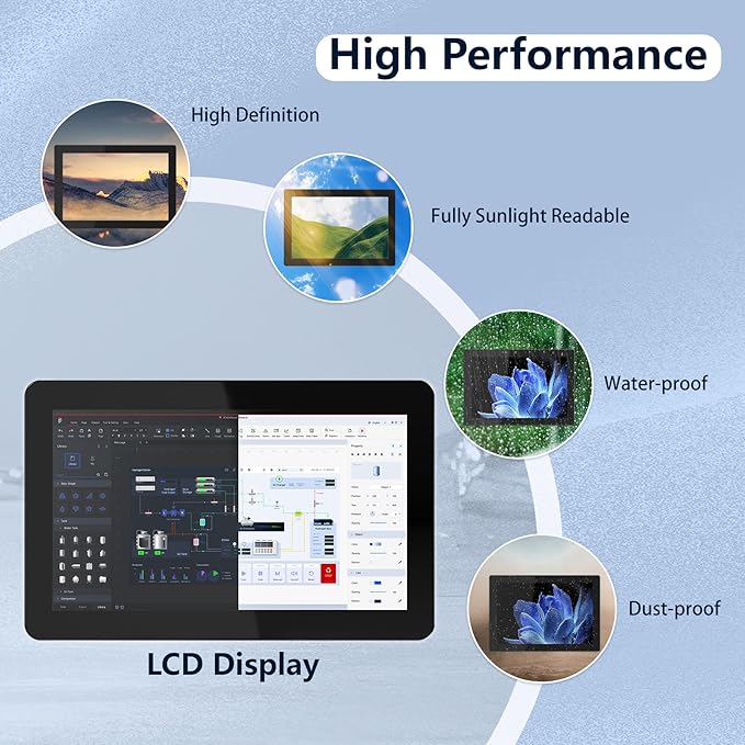 23.6 Inch Industrial Touchscreen Monitor10-Point Capacitive Touch IP65 LCD Display 16:9with VESA HDMI/VGA/DVI/USB/Audiofor Medical &amp Industrial &amp Kiosks POS.1920 * 1080