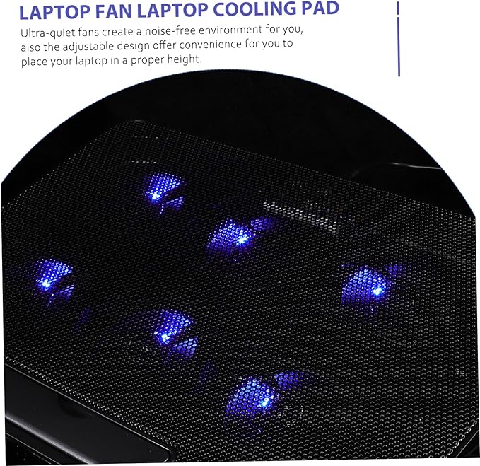 NUOBESTY Laptop Cooling Pad with Adjustable Height Fans for Enhanced Cooling USB Power Supply Design Stable Material for Gaming and Workstation Use