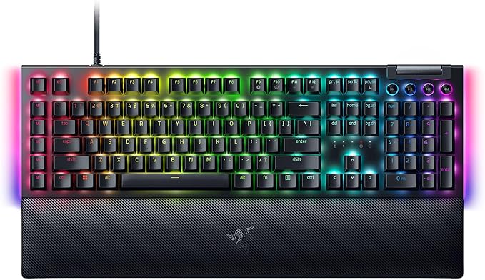 Razer BlackWidow V4 Mechanical Gaming Keyboard: Green Switches Tactile &amp Clicky - Chroma RGB - 6 Macro Keys - Magnetic Wrist Rest - Doubleshot ABS Keycaps - Roller &amp Media Keys - Snap Tap