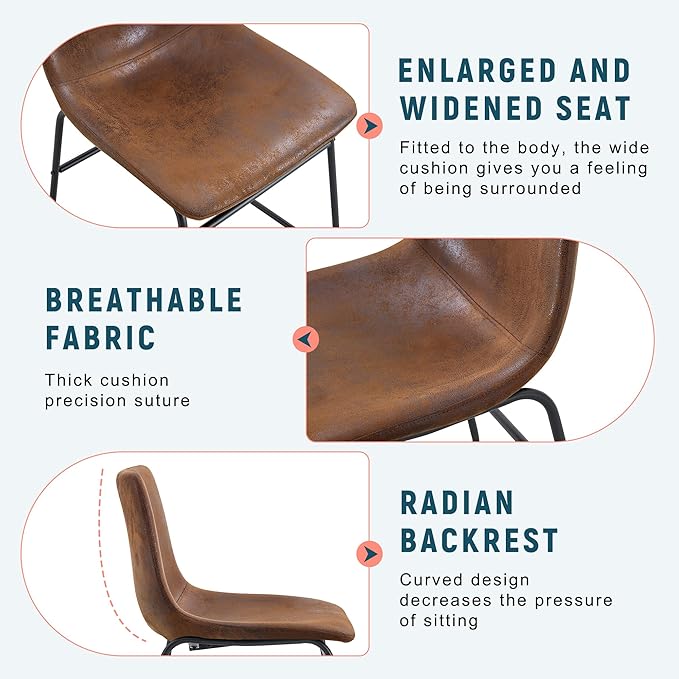 Retro Brown Suede Chair Comfortable Seat Suitable for Industrial and Vintage Style Settings.