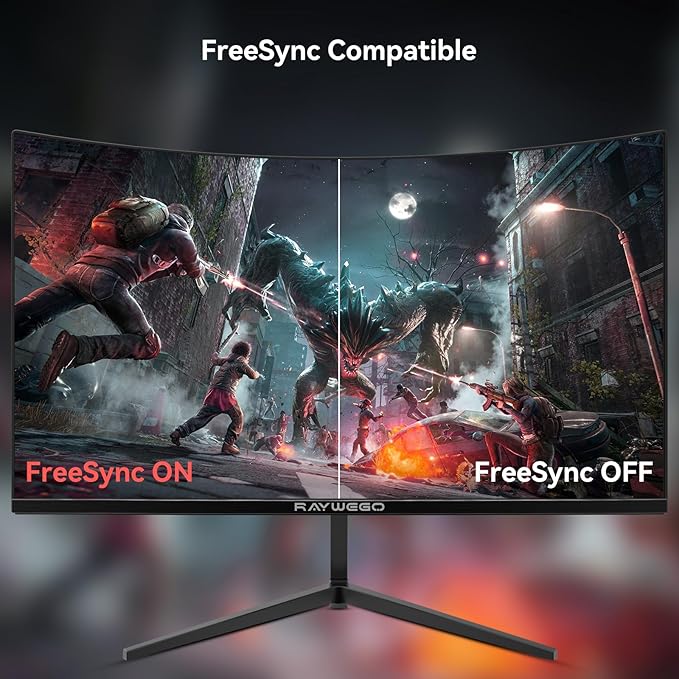 24 inch Curved Monitor 100Hz 1ms Computer Gaming Monitor FHD 1920×1080P3000:1 Contrast Ratio with FreeSync &amp Eye-Care Technology HDMI×1VGA×1 for Gaming Home OfficeWall Mount Install