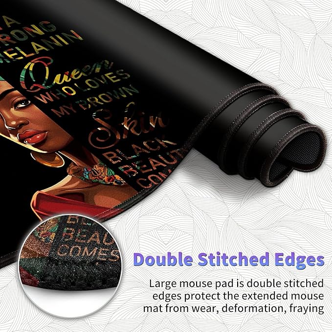Large Mouse Pad Set Desk Mat + Elbow Rest Pad + Coaster Easy Typing Pain Relief Ergonomic Arm Rest Pad with Memory Foam Extended Desk Pad Anti-Slip Rubber Base for Office HomeBlack Women