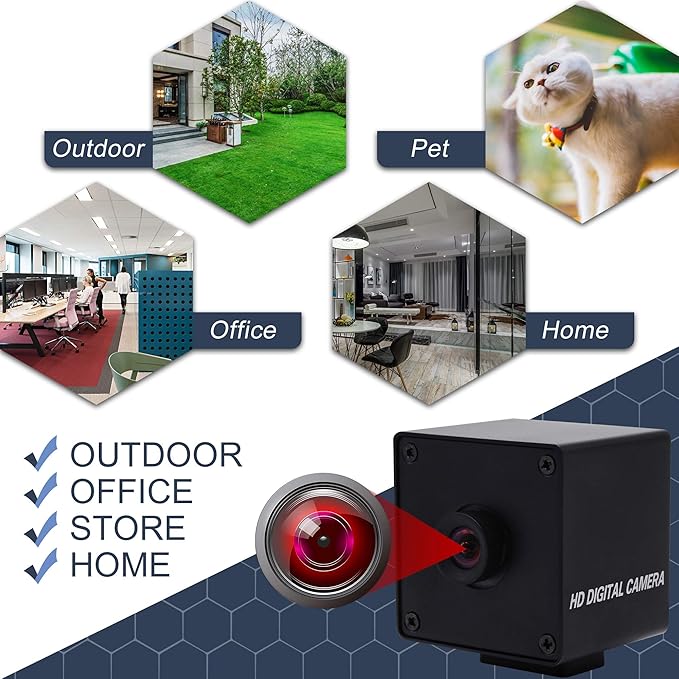 ELP 1080P USB Camera with Box Housing Autofocus High Speed PC Cameras Wide Angle with 100degree No Distortion Lens Mini UVC USB2.0 Webcam OV2710 High Frame 100fps 60fps USB Web Came for Computer