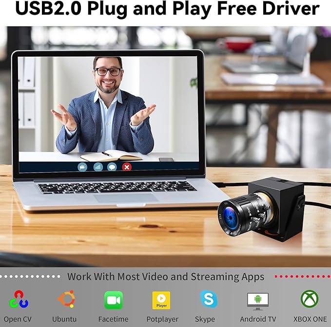Starvis Ultra Low Light USB Camera 0.0001Lux 1080P H.264 3X 3.6-10mm Manual Zoom Close up Lens HDR Full Color Night Vision Security Industrial Webcam Plugfor Windows Linux Mac Jetson Nano