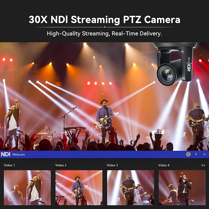 TONGVEO NDI PTZ Camera &amp Joystick Controller Bundle: 30X Optical Zoom 1080P 60fps AI Auto-Tracking Camera with 5'' LCD Screen Preview Controller Supports PoE SDI HDMI USB for Church &amp Live St