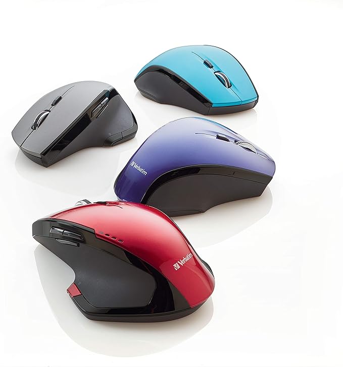 Verbatim 2.4G Wireless 8-Button LED Ergonomic Deluxe Mouse - Computer Mouse with Nano Receiver for Mac and PC - Blue