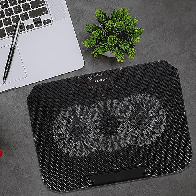 BESPORTBLE Laptop Cooler Stand with Dual Quiet Fans USB Powered Radiator for Notebook Heat Dissipation and Silent Cooling Material