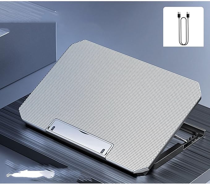 Foldable Adjustable Laptop Cooling Pad with 2 Quiet Fan for Notebook with Adjustable Heights and USB Connection