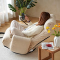 Gaming Lounge Chair Floor 360° Swivel Gaming Floor Chair Adjustable Phone Holder 5-Position w/Arms Foldable for Adults Living Room Dorm Rotatable Leisure Sofa Premium (Beige)