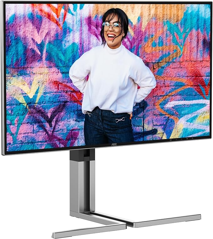 AOC U27U3CV - 27 inch UHD Nano IPS Monitor Height Adjustable Speakers HDR400 (3840x2160 60 Hz 4K 2X HDMI DisplayPort USB-C (96W PD) USB Hub) Black