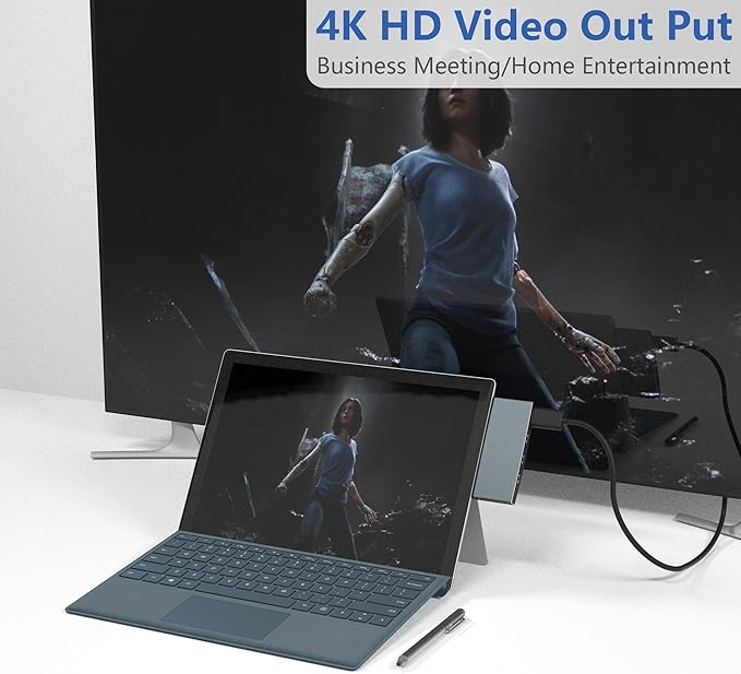 Surface Pro 6/ Pro 5/ Pro 4 Docking Station USB Hub Surface Pro Docking Station with 4K HDMI 3X USB3.0 Ports SD/TF Card Reader Accessories for Microsoft Surface Pro 4/5/6