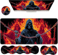 Ergonomic Keyboard Wrist Rest &amp Mouse Pad Wrist Rest SetXL Gaming Desk Mat 31.5x 11.8Non-Slip BaseMemory FoamEasy Typing Pain Relief for Office &amp HomeSkull with Flames