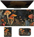 Ergonomic Desk Pad Mat &amp Keyboard Wrist Rest Set 3-in-1 Office Mouse Pad with Memory Foam Support Non-Slip Computer Blotter for Home Gaming &amp Writing 23.6 x 11.8 Mushroom