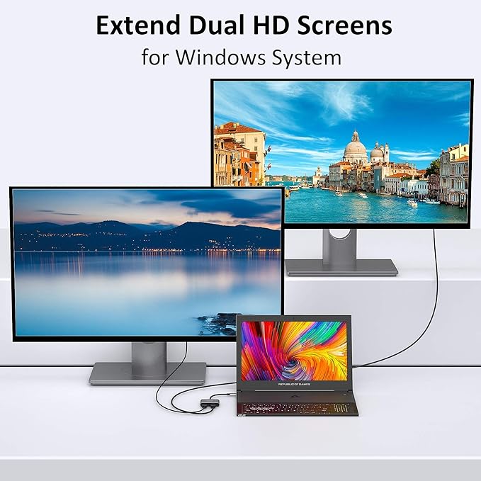 Selore&ampS-Global USB C to Dual HDMI Adapter 4K @60hz Type C to HDMI Converter for MacBook Pro Air 2020/2019/2018LenovoYoga 920/Thinkpad T480Dell XPS 13/15/17etc