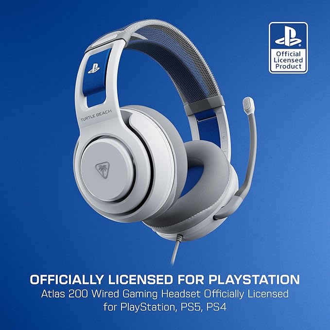 Bundle of Turtle Beach Atlas 200 Wired Gaming Headset Officially Licensed for PS5 &amp PS4 - White + Victrix Pro BFG Reloaded Wireless Gaming Controller Officially Licensed for PS5 PS4 PC - White