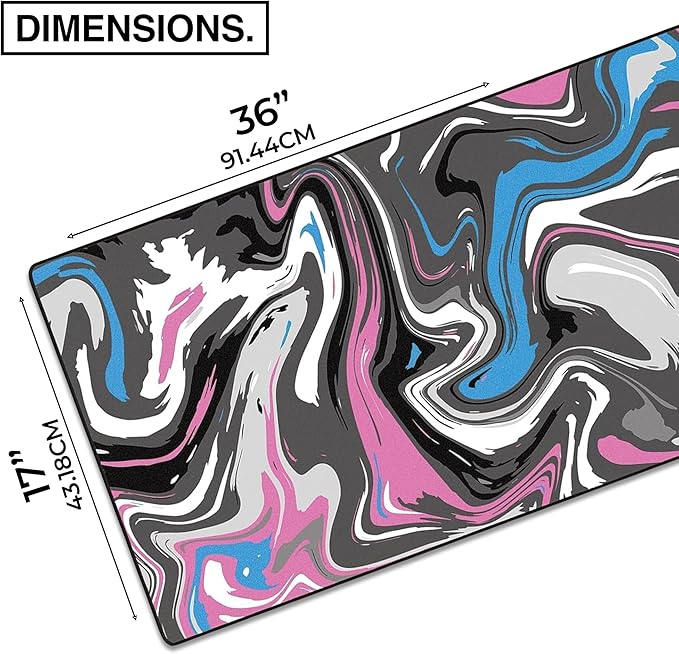 MPCO. Original Large Gaming Desk Mat – 36 x 17 Aeroglyde Strata Blue &amp Pink Full Desk Mouse Pad for Smooth Precision – Non-Slip Washable Extra-Large PC Mouse Pad for Gaming Sessions