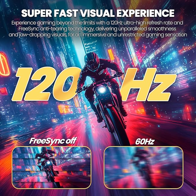 CRUA 34 Curved Gaming Monitor WQHD 3440x1440 120Hz Computer Monitors 1500R VA Screen 120% sRGB AMD FreeSync Blue Light Filter HDMI 2.0 &amp DP 1.4 Wall Mountable Installs- White