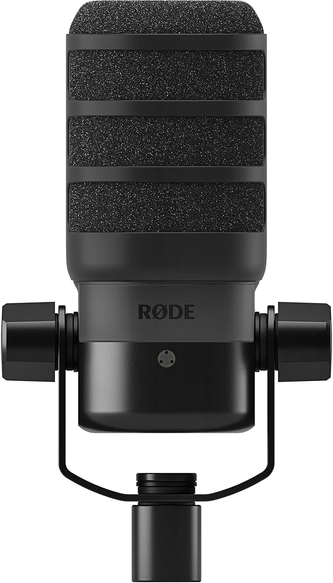 RODE PodMic + WS14 Pop‑Filter Bundle – Professional Podcasting Streaming &amp Voice-Over Dynamic Microphone (Black)