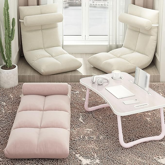 NaKeah Floor Chair with Back Support Floor Couch Floor Sofa Gaming Floor Chair Meditation Chair 5 Adjustable Foldable Floor Seating for Living RoomC