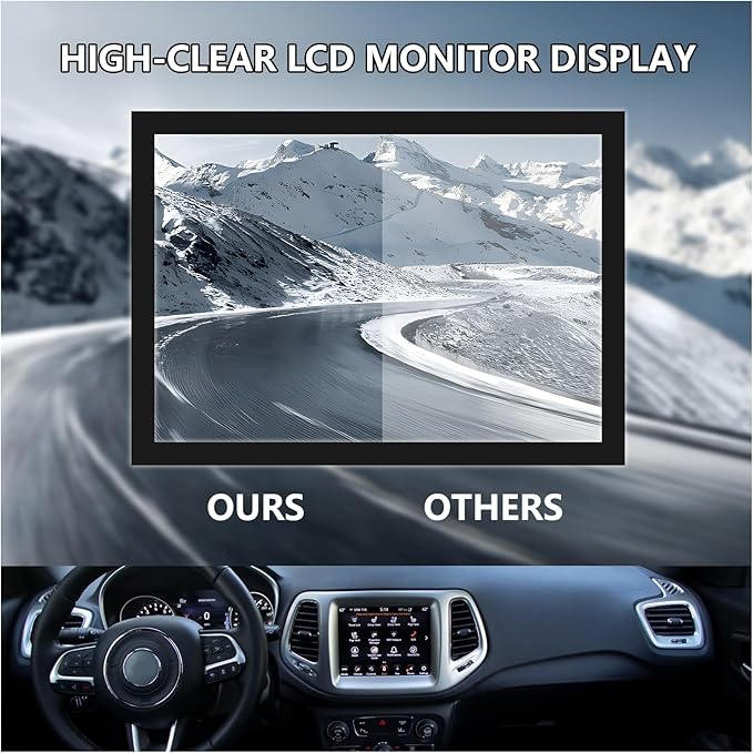 New Replacement 7 Uconnect LCD Display with Bracke LCD Monitor Digitizer Radio Navigation Fit for Jeep Compass 2017-2020 TDO-WXGA0700K00033-V2 TDO-WXGA0700K00057-V1 LMB-K00057BL