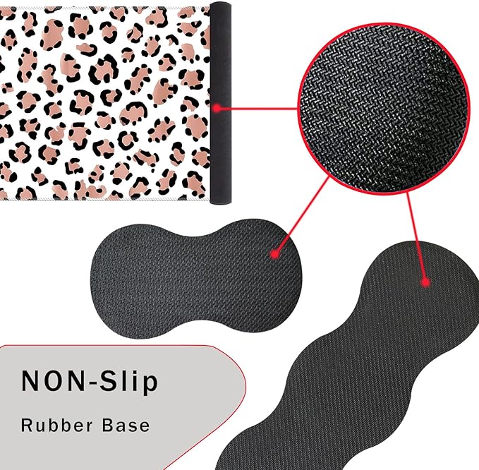 Keyboard Wrist Rest and Mouse Pad with Wrist Support Set Ergonomic CoasterMemory FoamEasy Typing Pain ReliefLarge XL Desk Mat 31.5x 11.8Leopard Print