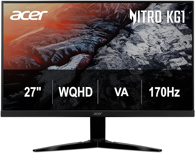 acer Nitro 27 WQHD 2K 1440P 170Hz 1ms AMD FreeSync Premium Gaming Computer Monitor KG271U Pbiip
