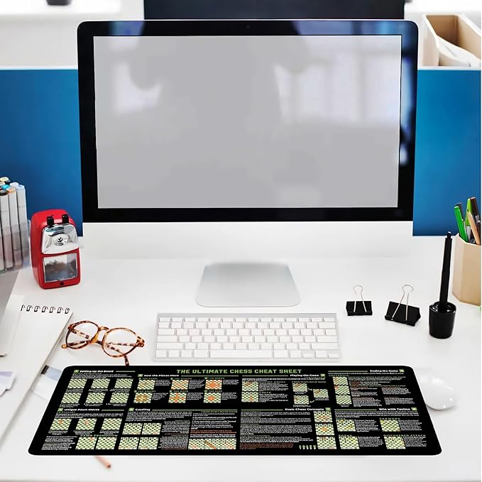 The Ultimate Chess Cheat Sheet Mouse Mat Moves and Strategies for Mastering The Game Gift for Chess Enthusiasts Essential Computer Accessories for Study Work and Reference Purposes QDH