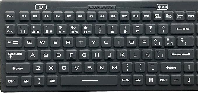 DS International Spanish Layout Backlit Industrial Silicone Full Size Keyboard with IP68 Protection - IKB106BL-S