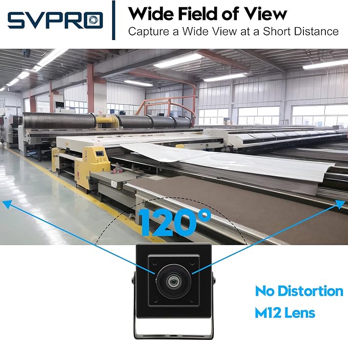 SVPRO High Speed USB Camera for Computer1080P/60fps720P/120fps360P/260fps120 Degree Wide Angle Machine Vision Industrial Lightburn Camera USB Security Cam for Windows Linux Android MacOS