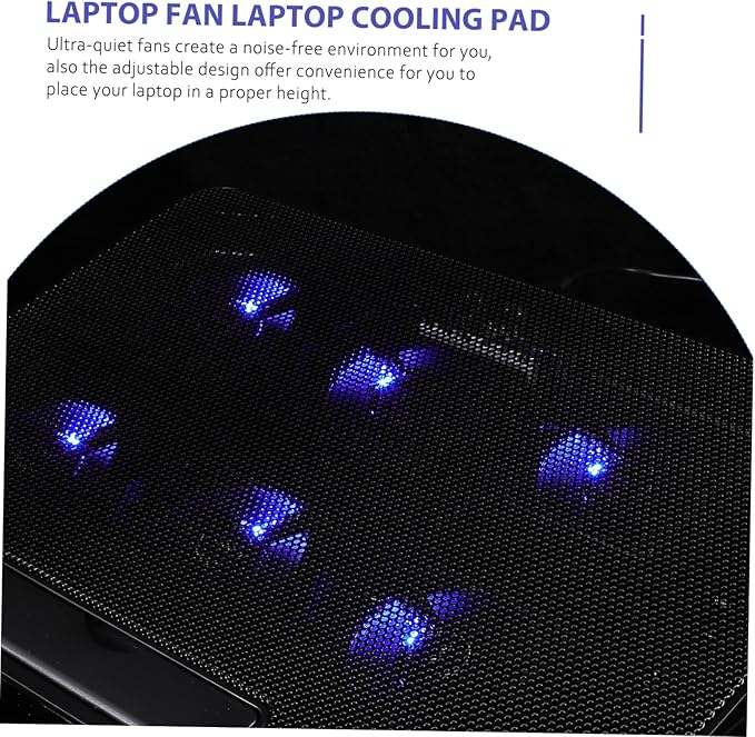 Laptop Cooling Stand Adjustable Height Laptop Cooler Dual Fans Portable and Lightweight Notebook Stand for Efficient Heat Dissipation and Ergonomic Comfort Compatible