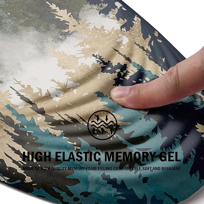Ergonomic Mouse Pad with Wrist Rest Support Memory Foam &amp PU Forest Sunrise