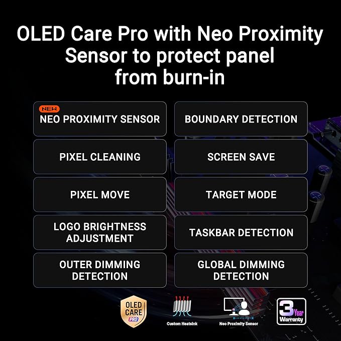 ASUS ROG Strix 34” Ultrawide QD-OLED HDR Gaming Monitor (XG34WCDG) - 3440x1440 175Hz 0.03ms OLED Care Pro True 10-bit G-SYNC Compatible DisplayWidget Extreme Low Motion Blur 3 yr Warranty