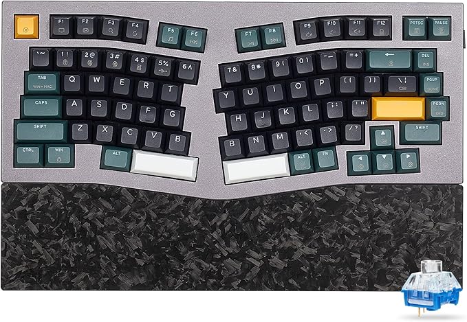 Hexgears F2 - Aluminum Custom Mechanical Keyboard Split Alice 83 Key Layout Ergonomic Keyboard Hot Swappable Slient Linear Switch BT5.0/2.4GHz/USB-C RGB Backlit with Wrist Rest for Win/Mac