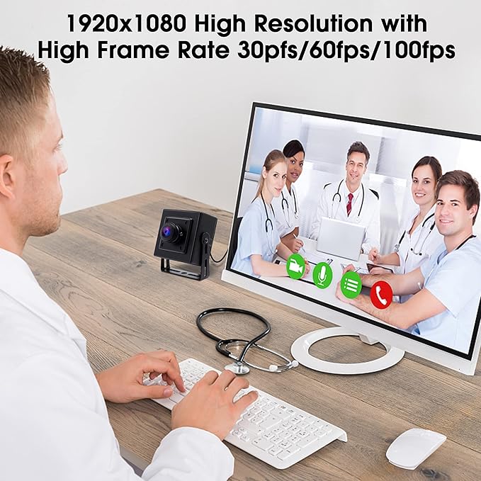 SVPRO 1080P USB PC Webcam Wide Angle Fisheye 180 Degree High Resolution Industrial USB Camera for HD Security SystemPlug and Play Video Conference Camera for WindowsLinux AndroidMac Compatible
