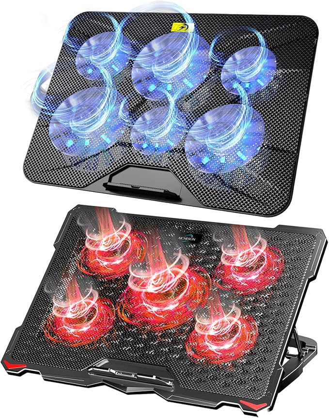 AICHESON S035 Red Laptop Cooler and 003 Blue Laptop Cooling Pad Set