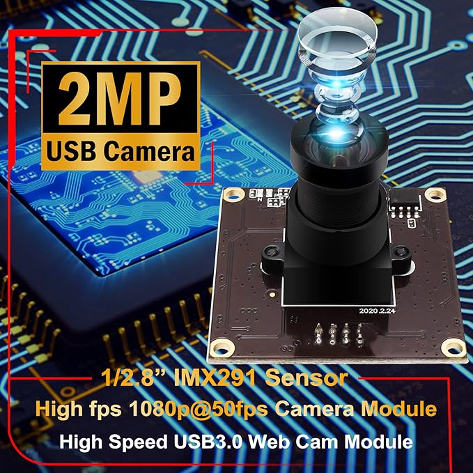 ELP USB3.0 Mini PC Camera - Low Light 1080P 50fps USB Security Camera for Computer &amp Laptop