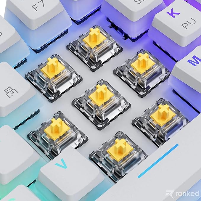 Ranked Gateron ks-15 Optical Key Switches for RGB Mechanical Gaming Keyboards | Plate Mounted (Gateron Optical Yellow 90 Pcs)