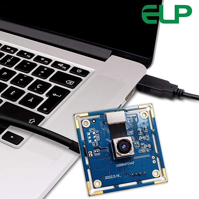 ELP 8MP USB Camera - Autofocus 4K PC &amp Raspberry Pi Mini UVC USB2.0 Webcam Board IMX179 Industrial Lightburn Camera for Laptop