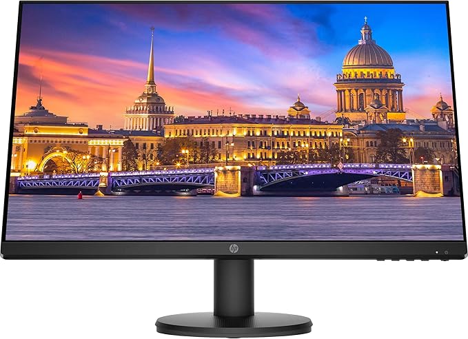 HP P24v G4 24 Inch IPS LED FHD Backlit Monitor 2-Pack Bundle with Fully Adjustable Desk Mount Monitor Stand