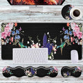 Keyboard Wrist Rest+Mouse Wrist Pad+Desk Pad SetMemory Foam Ergonomic Easy Typing Pain Relief for Computer Laptop Office Home - Hummingbird and Flower