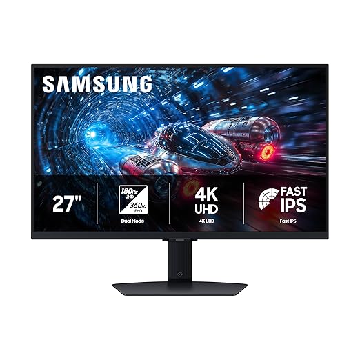 Samsung 27” Odyssey G7 G70F FHD Resolution Gaming Monitor Fast IPS Dual Mode 4K 180Hz Refresh Rate NVIDIA G-Sync Compatible AMD FreeSync™ Premium Ergonomic Stand LS27FG706ENXZA