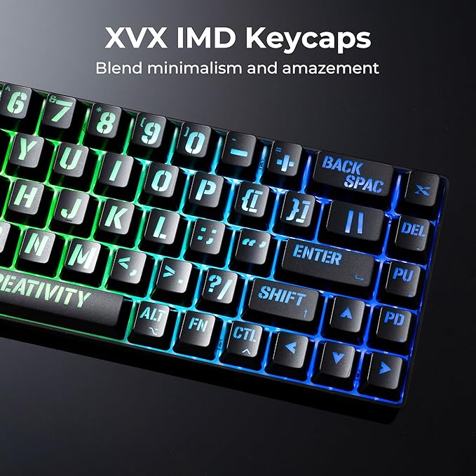 XVX HE68 Max Rapid Trigger Keyboard 60% PercentHall Effect Keyboard with Gateron Magnetic Jade Max SwitchCNC Aluminum Frame Custom Mechanical Key Board for PC/Laptop/Xbox/PS4/PS5Miami Theme Black