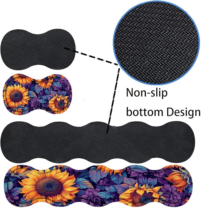 Keyboard Mouse Pad SetLarge Desk Pad+Keyboard Wrist Rest+Mouse Pad Wrist Support+CoasterEasy Typing Pain Relief Non-Slip Mousepad Wrist Support Mousepad Set Home OfficeSunflower