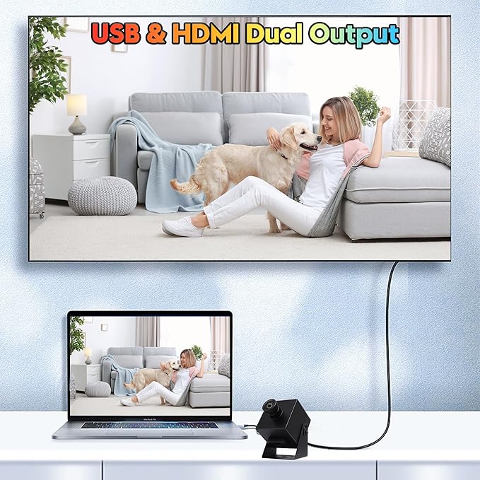 SVPRO HDMI Camera 4K USB3.0 Webcam 60FPS Wide Angle USB Camera 120 Degree M12 Lens Streaming Camera 4K 60FPS H.264 External Computer CameraTV Camera