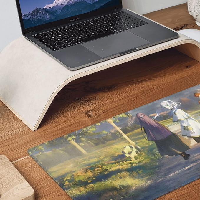 Anime Mouse Pad Water Resist Keyboard PadMouse Pads with Non-Slip Rubber BaseOffice Computer Key Board Mousepad Computer Keyboard Mousepads Mat 800 x 300mm / 31.5×11.8 inches (Frieren C)