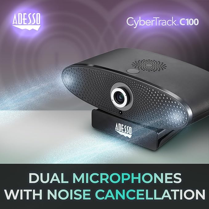 Adesso 4K Webcam for Conference and Meeting Room PC and Laptop with Remote Control Ultra HD Boardroom Camera with 8MP CMOS Sensor Adjustable View Angle 4X Zoom Clear Speaker and Microphone